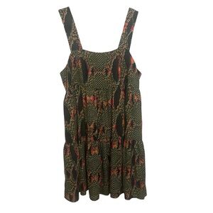 Adrienne Green Tiered Sundress Sleeveless Mini